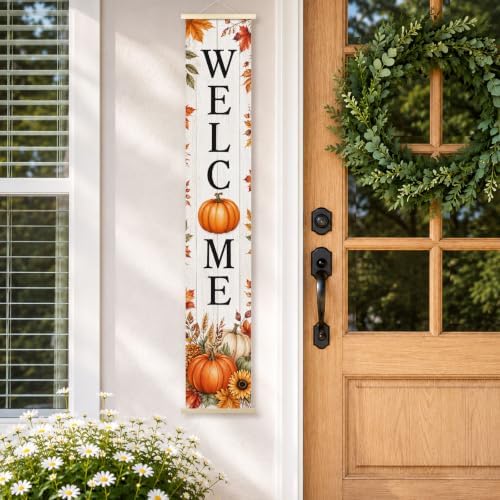 Farmhouse Fall Welcome Porch Door Banner Wall Decorations 8x47 - Image 2