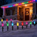 Abeja C9 Christmas Pathway Light Outdoor, 38Ft Multicolor Bulbs Christmas Pathway Lights with 25Stakes, Connectable Weatherproof Walkway Lights for Yard Lawn Sidewalk Garden Xmas Holiday Decor by Abeja
