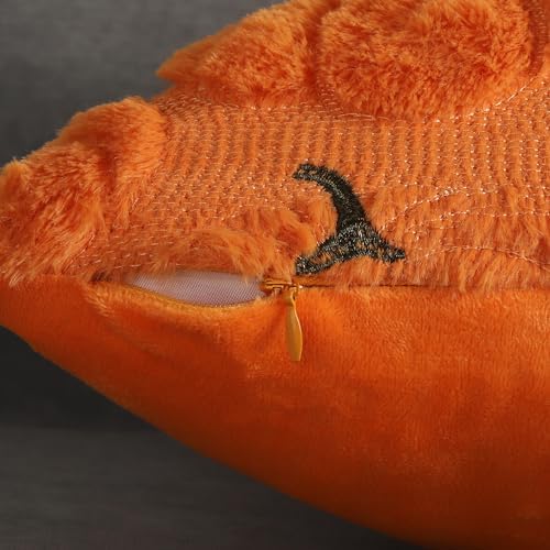 Fall Pillow Covers 18x18 Set of 2 Orange Pumpkin Decorations for Home - Image 3