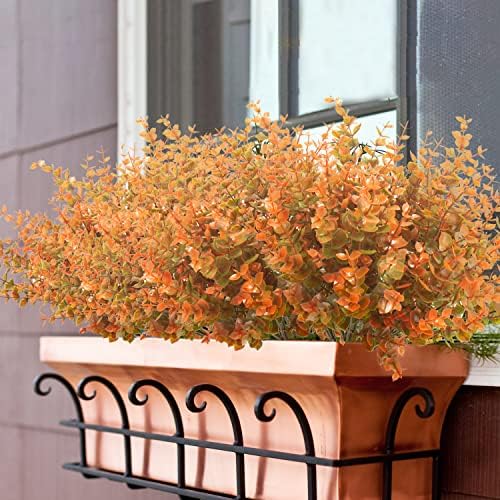 Grunyia 10 Bundle Artificial Fall Boxwood No Fade Faux Autumn Plants - Image 5