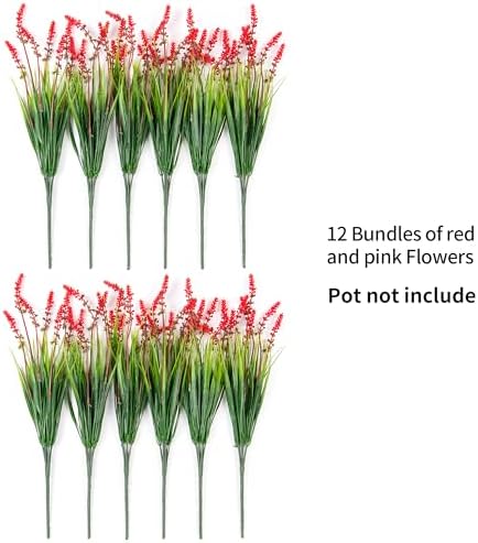 Artificial Faux Plants Flowers for Outdoor Decorations, Fake Monkey Grass for Outside Porch Patio, No Fade Realistic Greenery Plant, UV Resistant Artificial Bush Shrubs for Courtyard Window Garden - Image 7