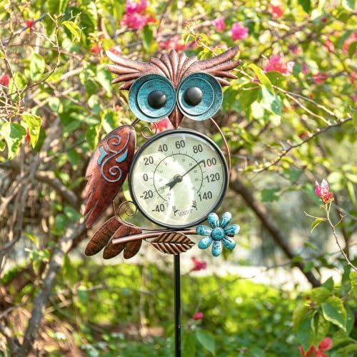 MUMTOP Outdoor Thermometer, Owl Outside Decor for Patio, Yard and Garden - Image 2