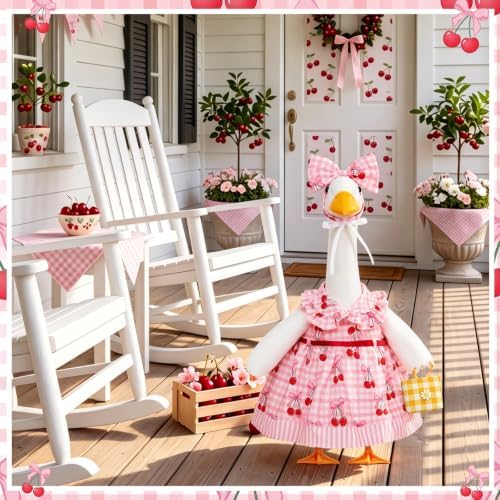 23 in Summer Porch Goose Outfit with Basket for Lawn Decor - Image 6