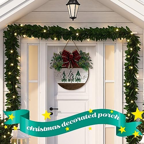 Boao Christmas Door Decorations Wooden Christmas Welcome Sign - Image 3