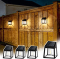 GIGALUMI Solar Fence Lights, 4 Pack Fence Outdoor Waterproof Lights Solar Powered, Warm White Yard Decorations for Garden, Post, Front Door, Backyard, Porch, Deck by GIGALUMI