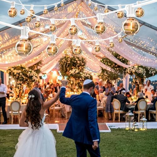 White Outdoor String Lights 100FT Patio Lights with 52 G40 Edison Bulbs - Image 6