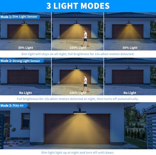 Clip On Solar Lights Outdoor with PIR Motion Sensor (Black ,2 Pack ,3000K) - Image 2