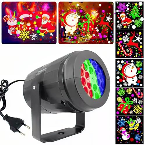 Christmas LED Projection Snowflake Light, 16 Patterns RGB - Image 4