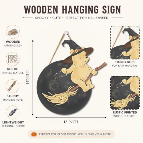 Halloween Door Decorations Funny Bear Sign for Baby Shower Home Porch - Image 2