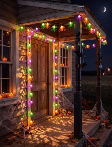 Halloween Spider String Lights Outdoor, 8.5FT Hanging Halloween String Lights with 10 LED Multicolor Spider Lights UL Listed for Outdoor Party Stair Bar House Garden Yard Decorations- Black Wire - Image 6