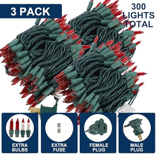 3 Pack Red Valentines String Lights, 100 Count Each, Incandescent Mini Christmas Lights, Connectable Xmas Tree Light for Indoor Outdoor Garland Birthday Holiday Wedding Festival Party - Image 5