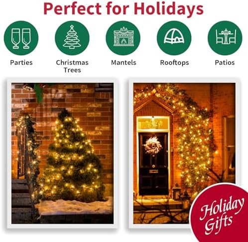 LAMPHOME Yellow Easter Lights 100 Count 19.6 Feet Incandescent Bulb Mini Golden String Lights for Indoor Christmas Tree Garland Birthday Wedding Party Festival Decoration, White Wire - Image 6