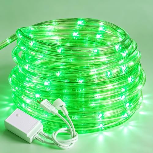 20ft Rope Lights For Outside, Connectable & Flexible Tube Lights with 8 Modes Controller,Waterproof Green LED Rope Lighting for Deck,Garden,Pool,Patio,Bedroom,Party,Indoor & Outdoor Landscape Lighting by CHORLED