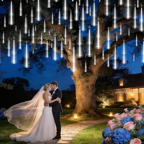 KNONEW 20 Tubes 720 LED Solar Meteor Lights Christmas Lights Outdoor - Image 4