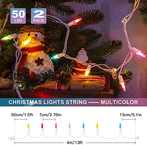 Hopolon 2PACK 50-Count 13FT Multicolor Mini String Lights with White Wire - Image 5