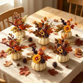 YLOLUL Set of 6 Mini Fall Pumpkin Floral Table Centerpiece Decoration by Unknown