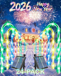 Anordsem Solar Christmas Decorations Outdoor: 21" Candy Cane Stake Lights 24 Pack - Waterproof LED 8 Colorful Lighting Models for Yard Pathway Xmas Tree Decor - 2026 New Year Gifts for Homeowners by Anordsem
