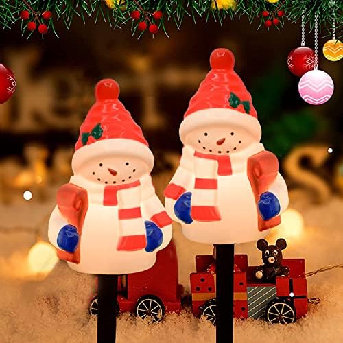 Christmas Snowman Pathway Stakes Lights 7Ft C7 Outdoor Landscape String Light with 4 Snowman Driveway Markers(E12 Base 5w) for Patio Yard Garden Lawn Decoration 1 Pack, White - Image 3