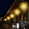 Solar Christmas Firework Lights Outdoor, 5 Pack 1000LED Solar Starburst Lights with Remote, 8 Modes Dimmable Waterproof Hanging Fairy Lights for Garden, Patio, Holiday Christmas Decor (Warm White) by MERRIMAX+M
