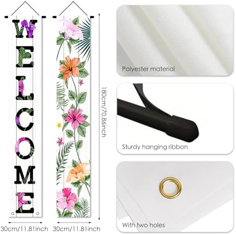 Nuxovilar Front Door Porch Sign Entrance Banner Set 12x71in Polyester - Image 3