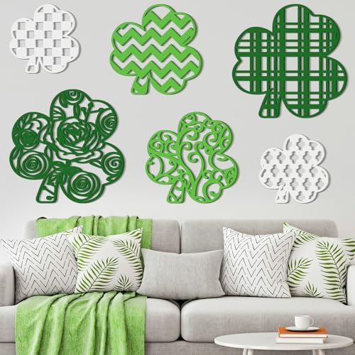 CroBlissful 6 Pcs Fall Wall Decor Autumn Wooden Wall Art,Shamrock,9.45 in by CroBlissful