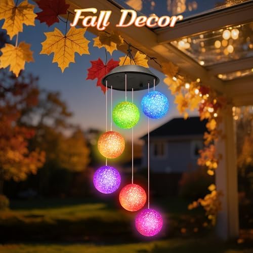 Winzwon Solar Lights Outdoor Wind Chimes for Garden Yard Patio Porch Decor - Image 2