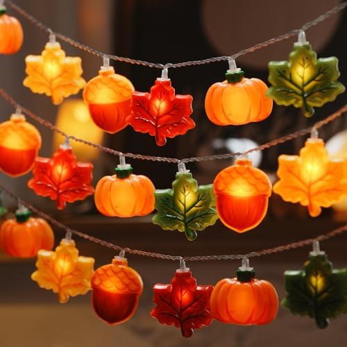 LOLStar Fall Decor, Fall String Lights, 9.8FT 20LED Thanksgiving Lights by LOLSTAR