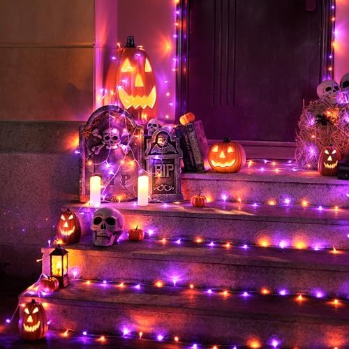JMEXSUSS 400LED Orange and Purple Halloween Lights Indoor Outdoor - Image 3