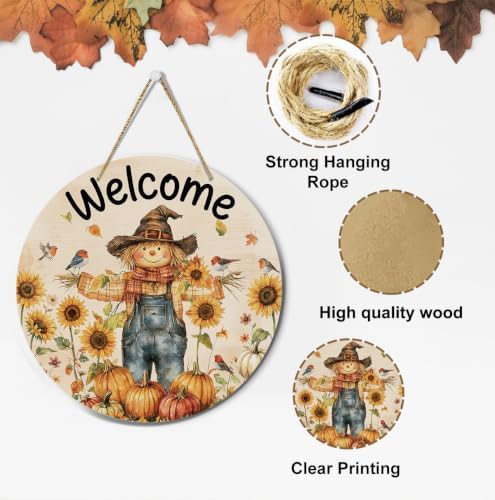 Scarecrow Fall Halloween Reversible Decor for Front Door Outside - Image 3