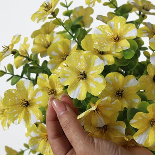 4PCS 29.5"Fake Hanging Flower&Eucalyptus for Front Porch Decor(Yellow) - Image 6