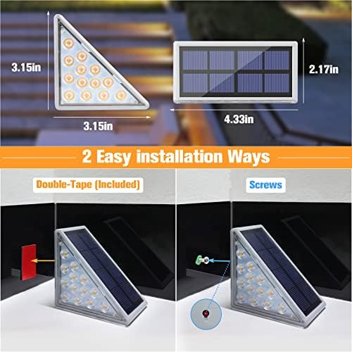 VOLISUN Solar Stair Lights 8 Pack, 7 Fixed Colors Solar Step Lights Outdoor - Image 6