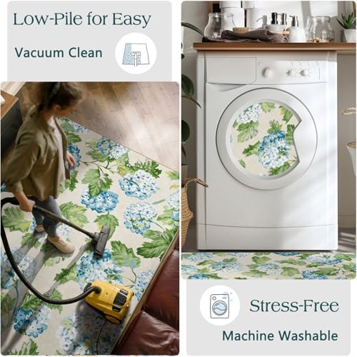 3x5 Floral Entry Rug - Washable Indoor Outdoor Mats for Front Door - Image 6