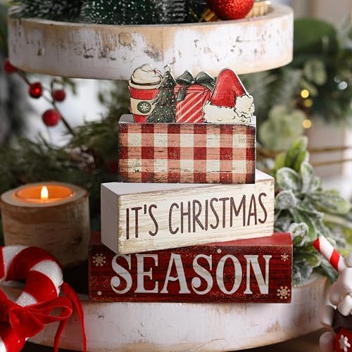 Lineshading 4 Pcs Christmas Table Decoration Wooden Hot Cocoa Santa Hat - Image 3