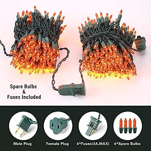 BrizLabs Orange Halloween Lights 300 Count 69.6ft Incandescent Light String - Image 6