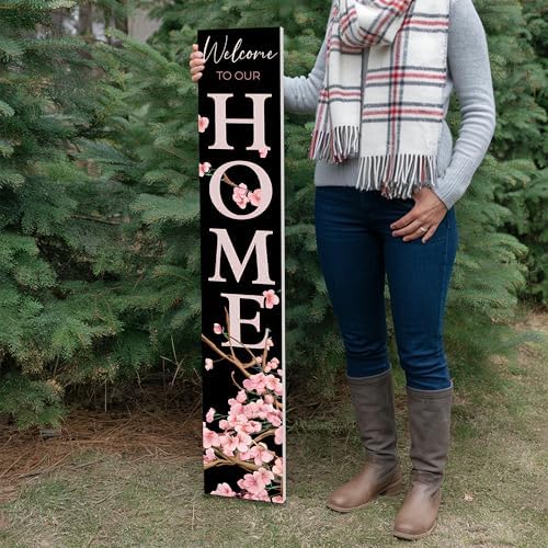 8"x48" Spring Welcome Sign for Front Porch, Hello Spring Porch Sign for Front Door Durable PVC Welcome Home Decorations for Outdoors p (Design 12) - Image 6