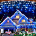 Christmas Icicle Lights Outdoor 66FT 670 LED Drops Blue & White by HRANBOTY