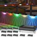 Herzila 12 Pack Solar Deck Lights Outdoor Color Changing Led Solar Fence Lights Step Waterproof for Stairs, Step, Fence, Yard, Patio, Balcony and Pool by Herzila