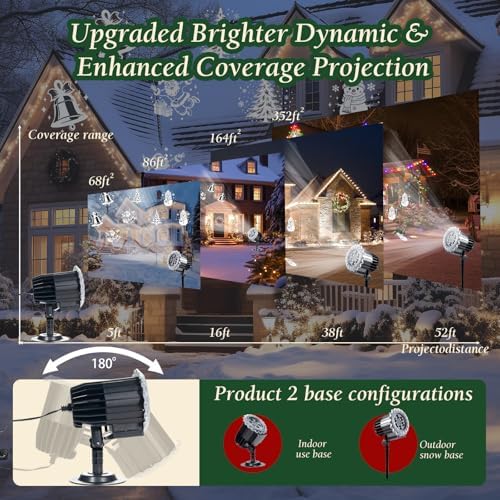 Outdoor Indoor Christmas Projector Lights - 3D Dynamic Waterproof Decorative Lighting, Ideal for Yard, Wall, Patio, Holiday Xmas New Year Wedding Party Landscape Decor - Image 5