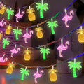 Summer Tropical Beach Hawaiian String Lights - 30 LED 16Ft Battery Operated Tropical Flamingo Pineapple Palm Tree Lights for Luau Pool Decor, Hawaii Theme Summer Outdoor Indoor Party Decorations by Aiyomt