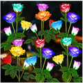 TONULAX Solar Garden Lights - Upgraded Outdoor Light, 7 Color Changing Rose Lights for Yard,Garden Decoration, Enlarged Solar Panel, More Realistic Rose Flower (6 Pack) by TONULAX