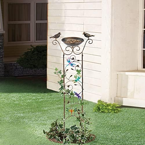 SUNNYPARK 43.5 Inch Metal Bird Bath Bowl with Garden Trellis Outdoor - Image 6