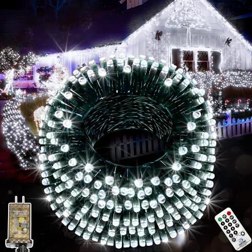 393 FT Christmas Light 1000 LED Xmas Lights Outdoor LED Christams String Lights Waterproof 8 Modes & Timer, Fairy Lights Plug in for Weeding, Patio, Party, Holiday,Christmas Decor (Cool White) by Unknown