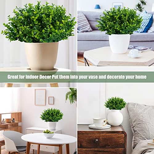 Lnoicy Artificial Greenery Plants Outdoor UV Resistant Fake Plants Boxwood Shrubs Grass,20 Bundles for Farmhouse Home Garden Office Patio Backyard Wedding and Indoor Outdoor Decoration - Image 5