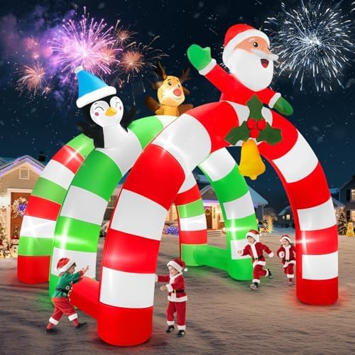 12FT Christmas Inflatable Archway, Kalolary Santa Elk Inflatable Tunnel by Kalolary