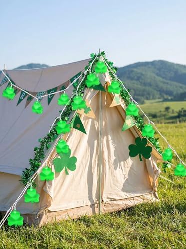 Shamrock String Lights, 8.5Ft St Patrick's Day Decorations String Lights with 10 Green Clover Lights, Connectable Shamrock Indoor Fairy Lights for St Patrick's Day Party Irish Holiday Garden Decor - Image 4