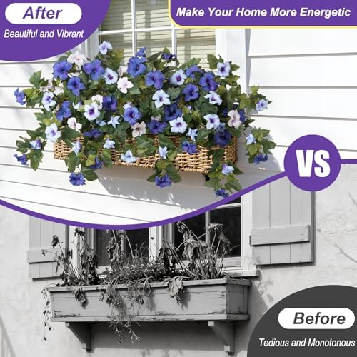 Ammyoo Artificial Fake Petunia Flowers for Outdoor Decoration - Image 3