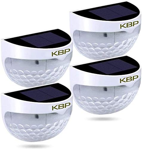 KBP Solar Fence Lights Outdoor Decorative Garden Lights Waterproof Wall Lights for Patio, Yard, Stairway (White) by Srinlon