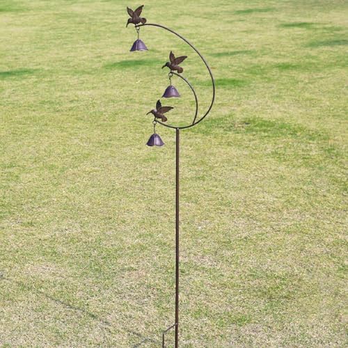 Gardens Metal Hummingbirds with Bells for Outside Garden Art,Decorative Garden Stakes - Image 5