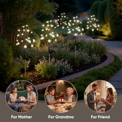 4 Pack Solar Garden Lights Outdoor, Solar Lights Outdoor Flowers - Image 5