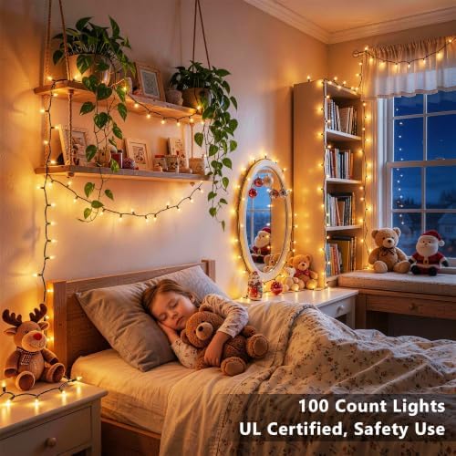 BrizLabs Gold Christmas Incandescent String Lights Outdoor 100 Count 19.7ft - Image 6